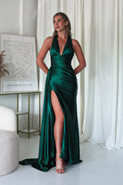 Daniella Halterneck Gown | Emerald Green | Debs & Prom | Formal Gown | Oh Hello Clothing