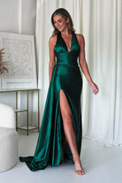 Daniella Halterneck Gown | Emerald Green | Debs & Prom | Formal Gown | Oh Hello Clothing