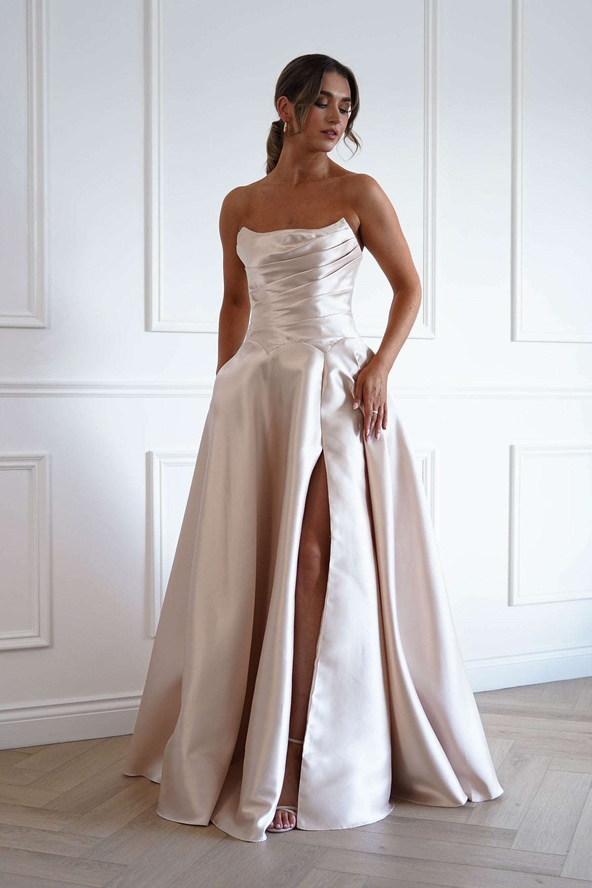 Oh Hello Clothing Women > Clothing > Dresses *DONE-F&P| 835178| TAUPE GOWN (Copy)
