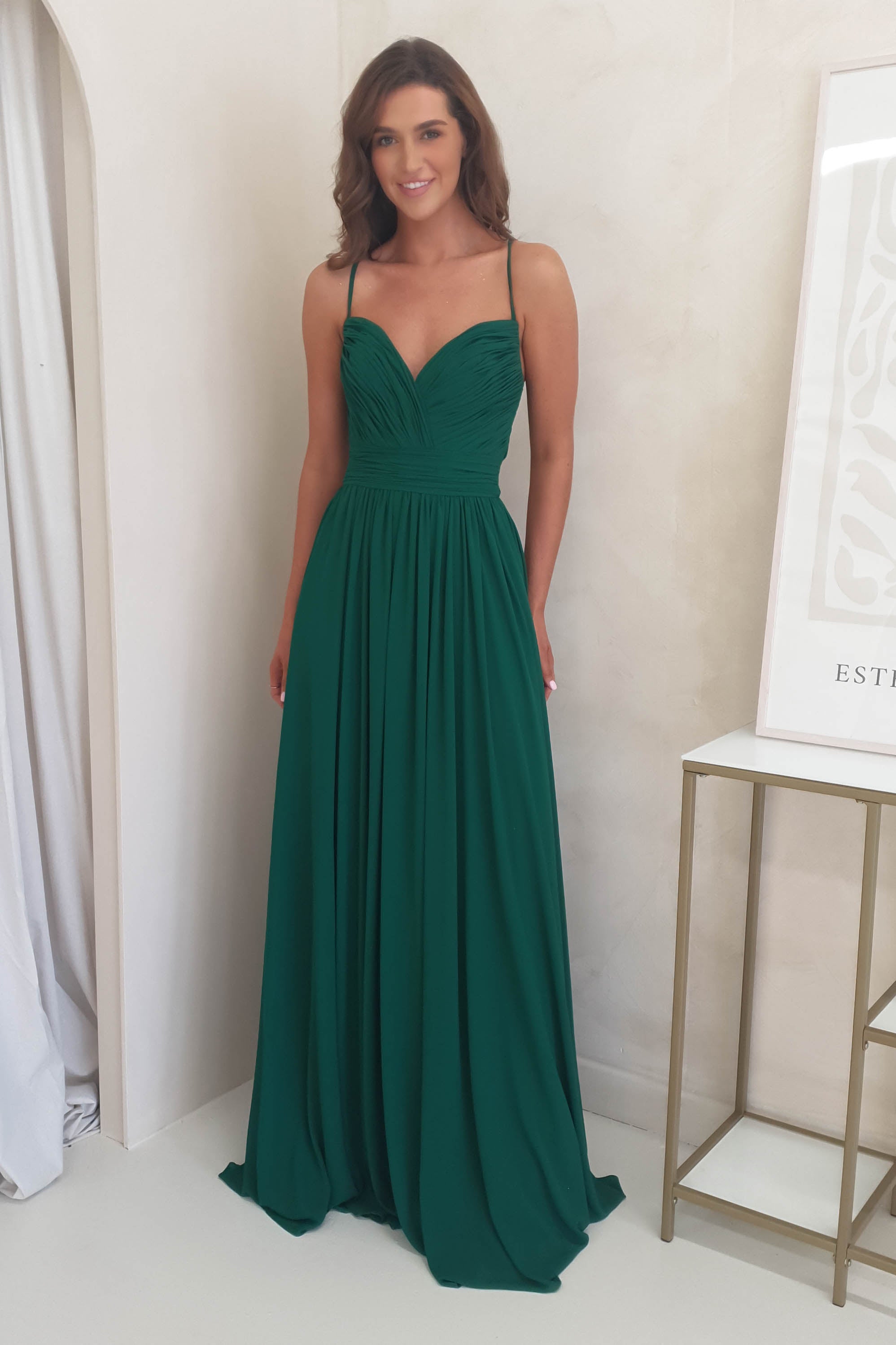 Kartia Chiffon Maxi Dress | Emerald Green