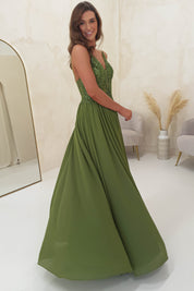 Ariel Embellished Maxi Gown | Green
