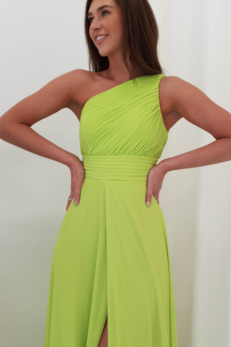 Carmela Chiffon Maxi Dress | Lime