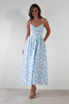 Carolyn Floral Print Maxi Dress Blue/White | Wedding Guest Dress | Maxi | Oh Hello Clothing