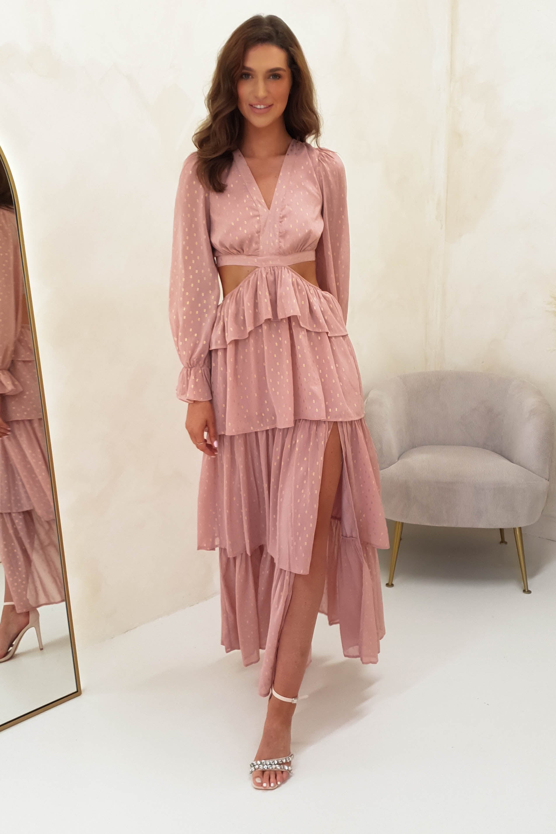 Deola Chiffon Maxi Dress | Dusty Pink