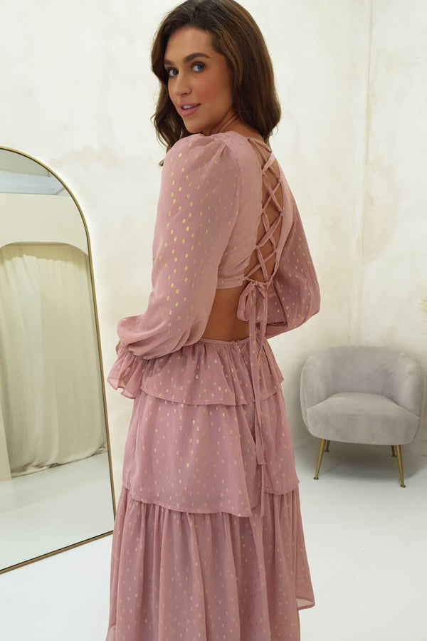 Deola Chiffon Maxi Dress | Dusty Pink