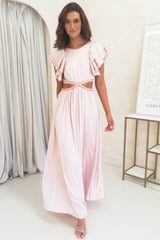 Campbell Soft Satin Maxi Dress | Blush