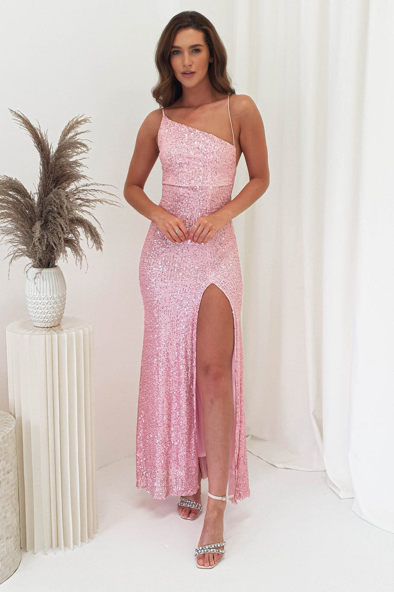 Abella Sequin Maxi Gown | Baby Pink