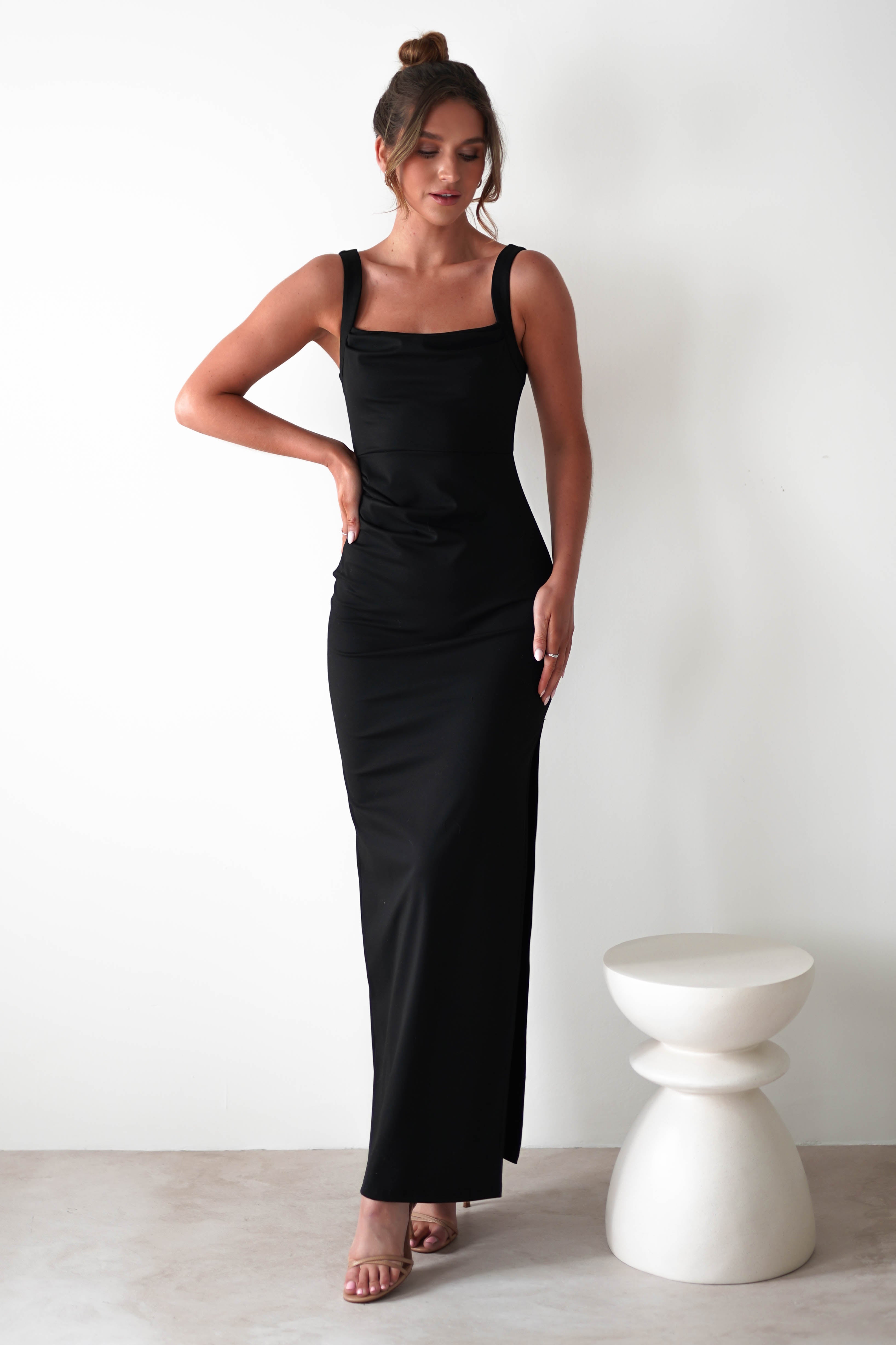 Peta Bodycon Maxi Dress | Black
