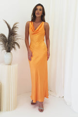 Leah Cowl Neckline Maxi Dress | Orange