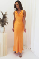 Leah Cowl Neckline Maxi Dress | Orange