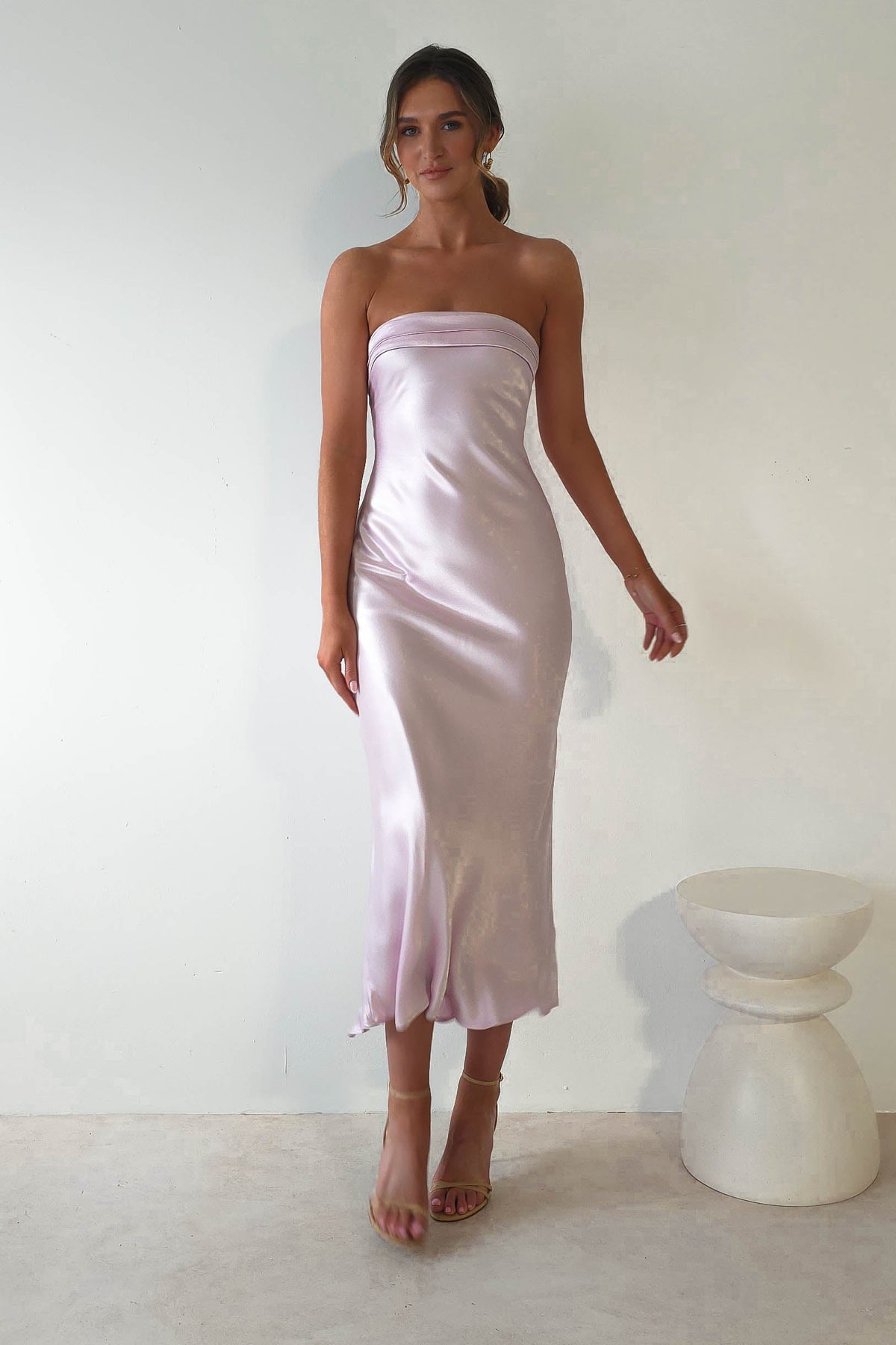 oh hello paiva satin midi dress Emily Satin Midi Dress