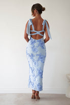 Oh Hello Clothing Women > Clothing > Dresses * DONE - Mahalia Floral Appliqué Maxi Dress | Blue