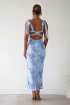 Oh Hello Clothing Women > Clothing > Dresses * DONE - Mahalia Floral Appliqué Maxi Dress | Blue
