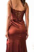 Maja Satin Corset Gown | Rust | Debs & Prom | Formal Gown | Oh Hello Clothing
