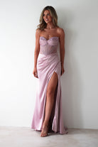 Theodora Strapless Embellished Gown | Mauve | Debs & Prom | Formal Gown | Oh Hello Clothing
