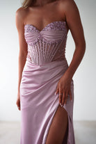 Theodora Strapless Embellished Gown | Mauve | Debs & Prom | Formal Gown | Oh Hello Clothing