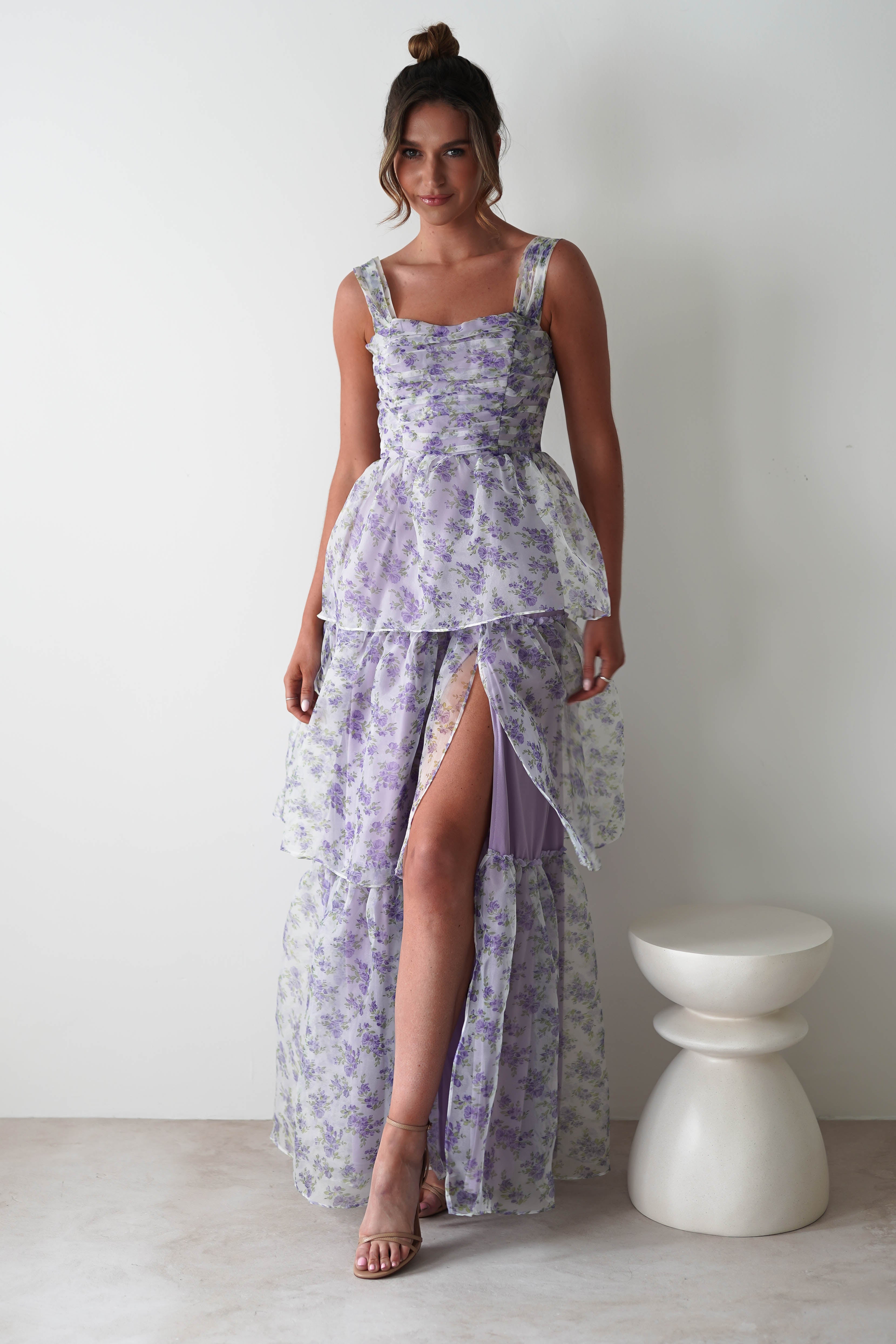 Olivie Floral Maxi Dress | Lavendar