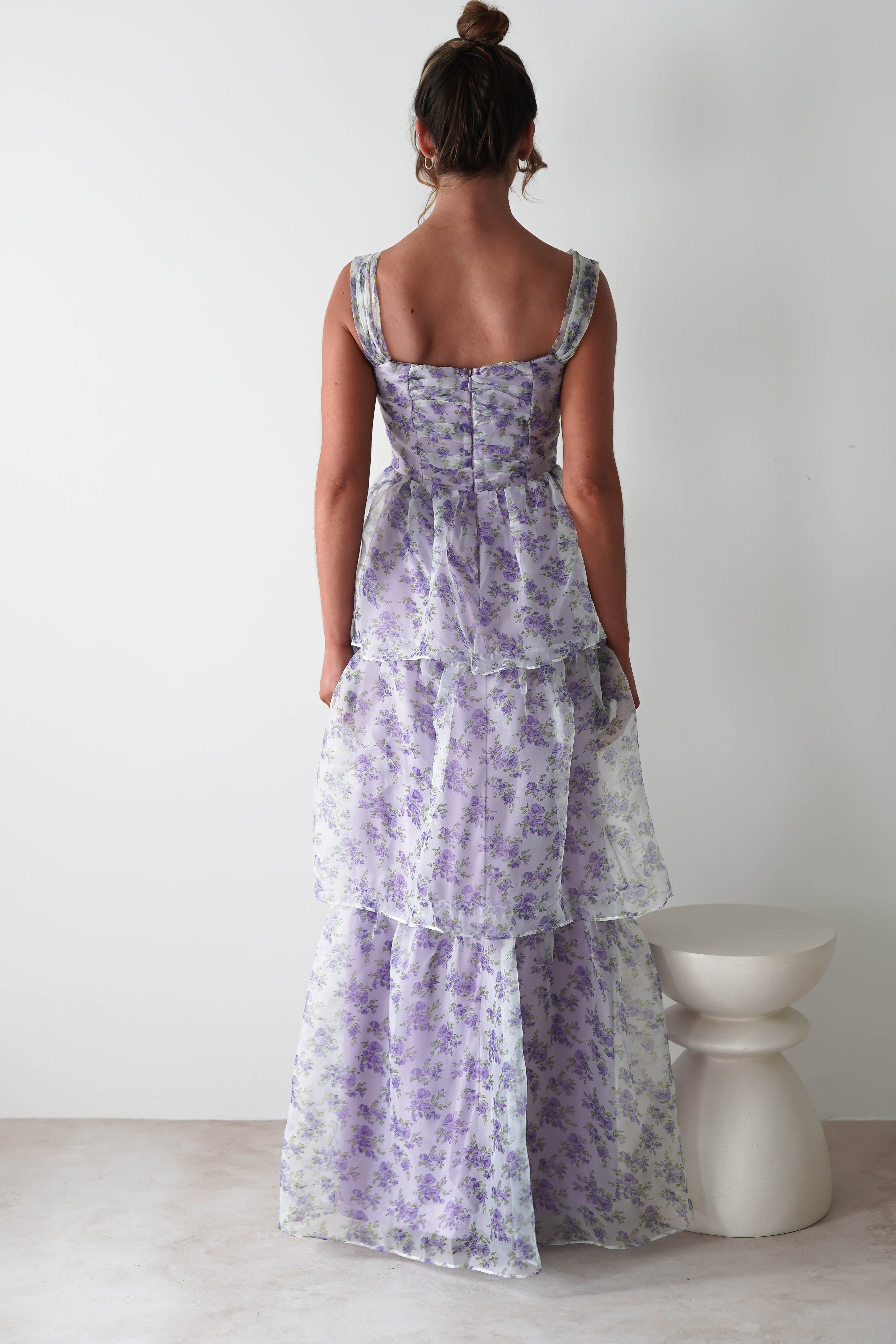 Olivie Floral Maxi Dress | Lavendar