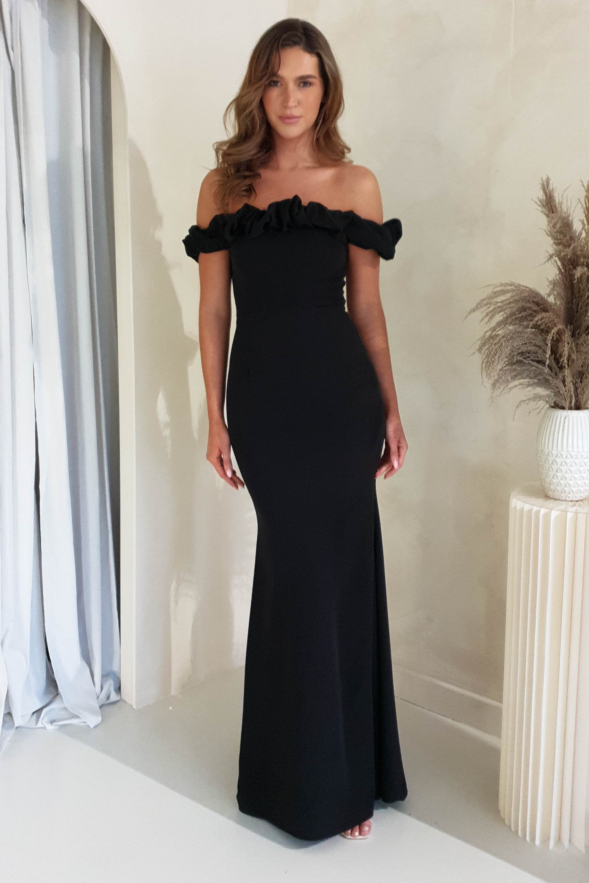 Elegant Black Evening Gowns Plus Size Long Sleeves Sequins Ruffles Custom  Made Lace Appliques Formal Event Prom Dresses | Fruugo UK