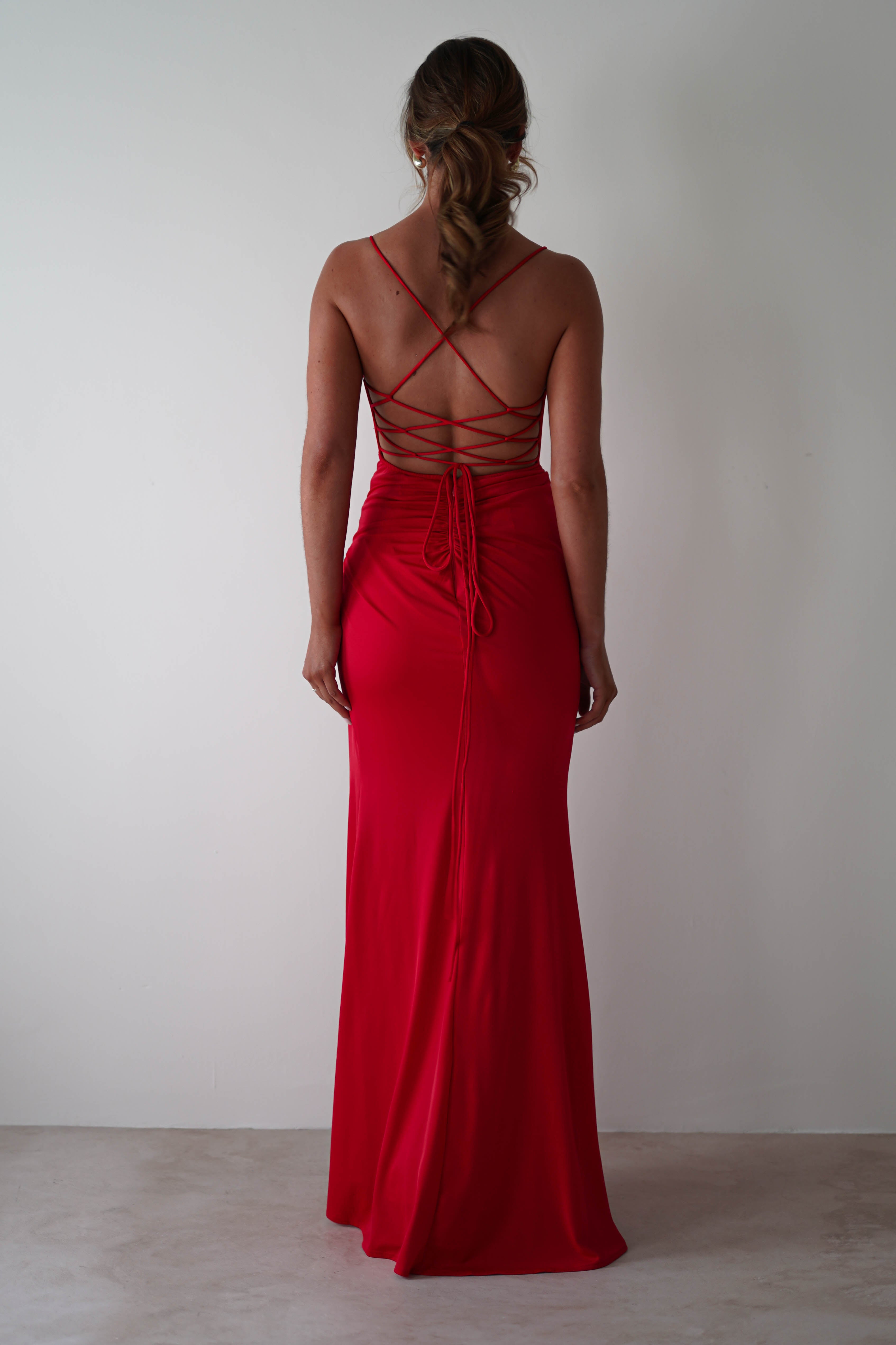 Aldina Soft Bodycon Dress | Red