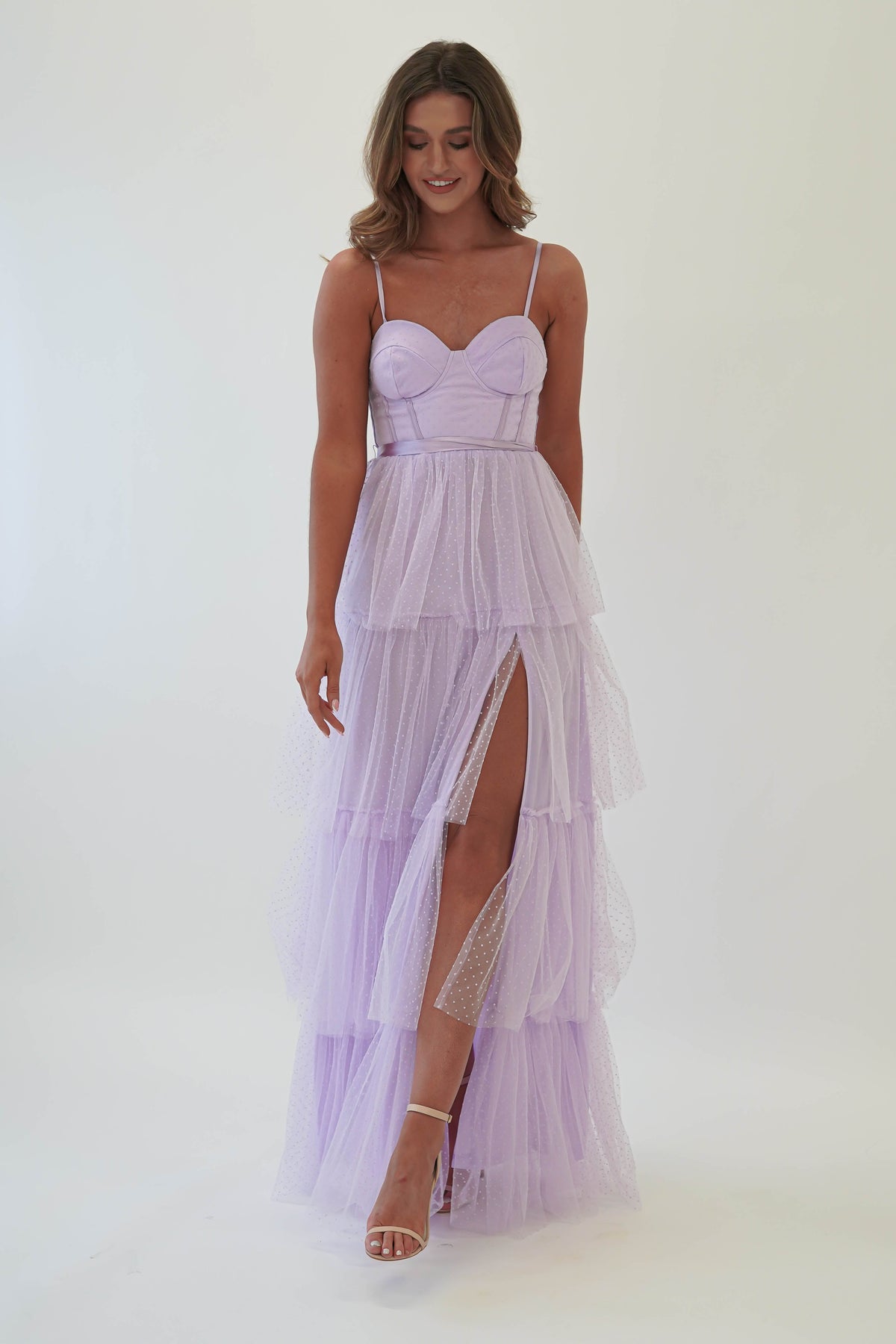 fitted lace wedding dress Tulle Maxi Dress – Rooted and Sewn main image 1