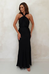 Janelle Halter Neck Gown | Black