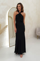 Janelle Halter Neck Gown | Black
