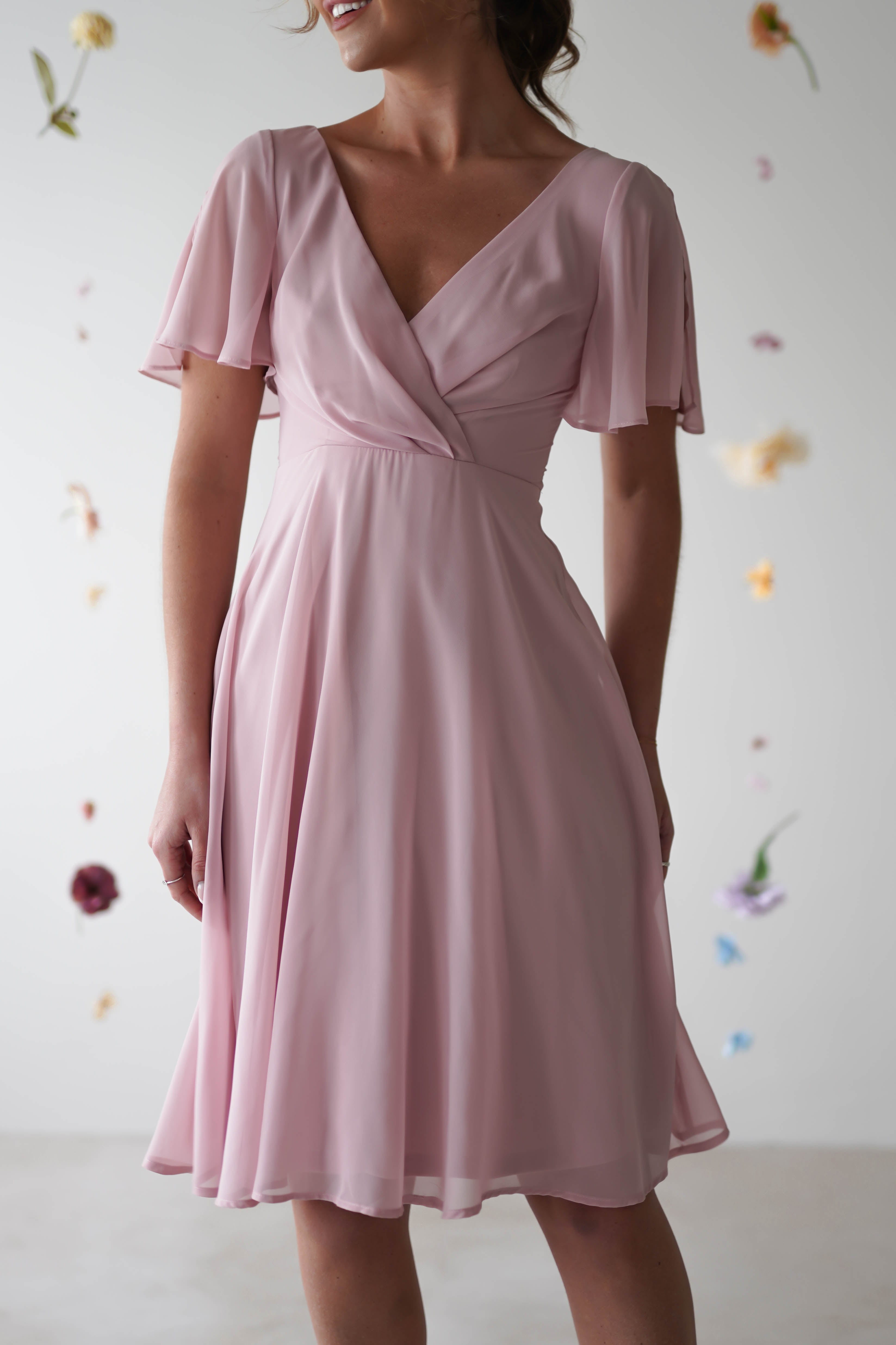 Katia Chiffon Midi Dress Dusty Pink