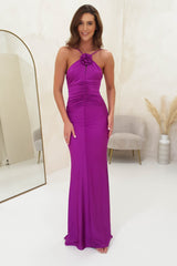 Milano Ruched Bodycon Maxi Dress | Purple