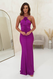 Milano Ruched Bodycon Maxi Dress | Purple