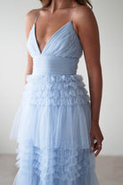 MANIJU On Sale Madeleine Tulle Layered Maxi Dress | Blue