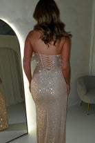 Jessy Luxury Beaded Sequin Gown | Rose Gold | Debs & Prom | Formal Gown | Oh Hello Clothing