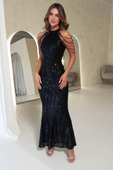 Lucile Embellished Sequin Gown | Black