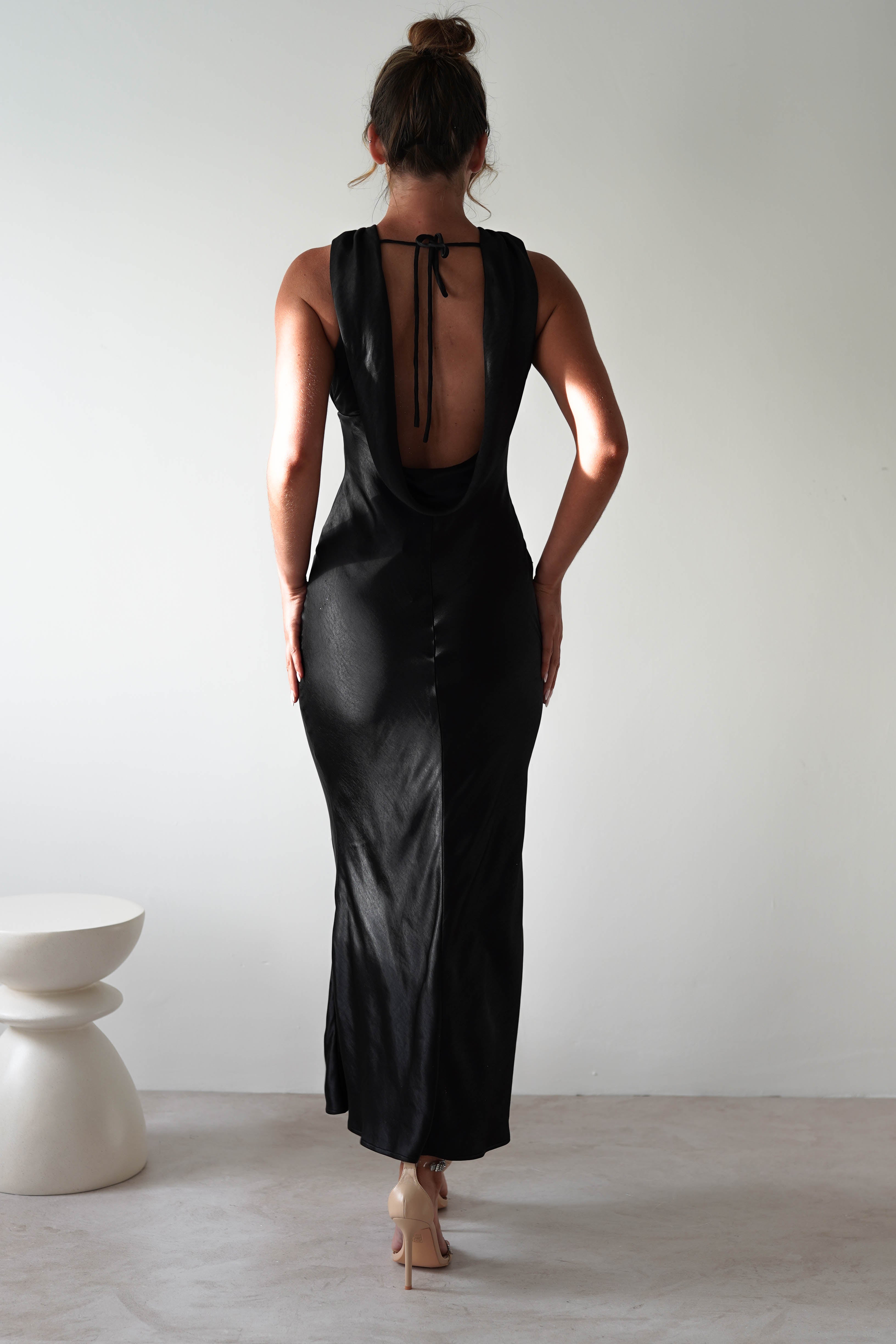 Lauryn Halter Neck Maxi Dress | Black