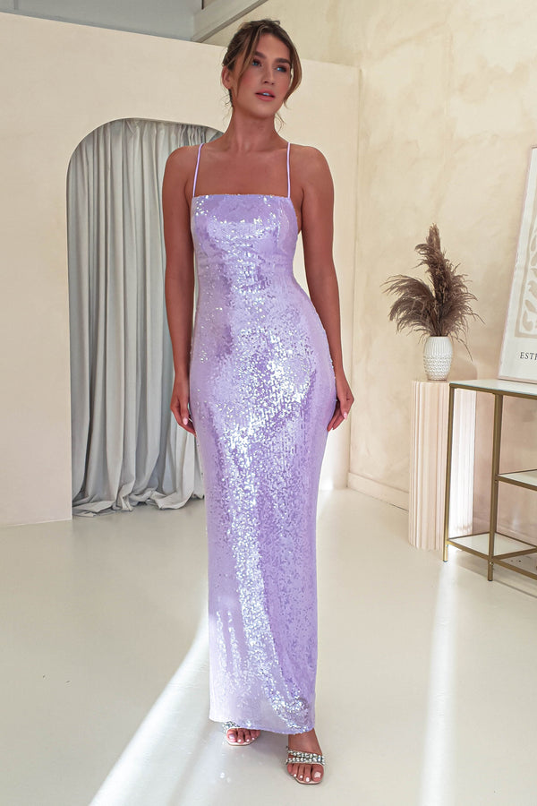 Lilac Sequin Maxi Gown