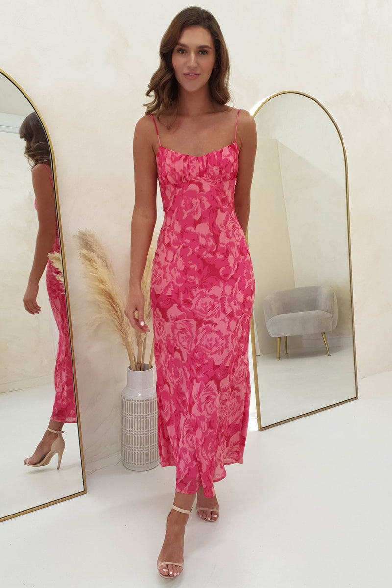 Nitha Printed Maxi Dress | Pink Print