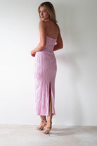 Brighton Textured Bodycon Midaxi Dress Pink | Wedding Guest Dress | Bodycon | Oh Hello Clothing