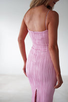 Brighton Textured Bodycon Midaxi Dress Pink | Wedding Guest Dress | Bodycon | Oh Hello Clothing