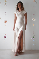 Ramona Soft Satin Maxi Dress | Champagne | Graduation | Bride To Be Hen Dress | Oh Hello Clothing