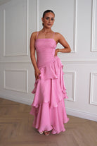 Oh Hello Clothing Women > Clothing > Dresses *DONE - Renee Luminescent Ruffle Maxi Dress | Pink