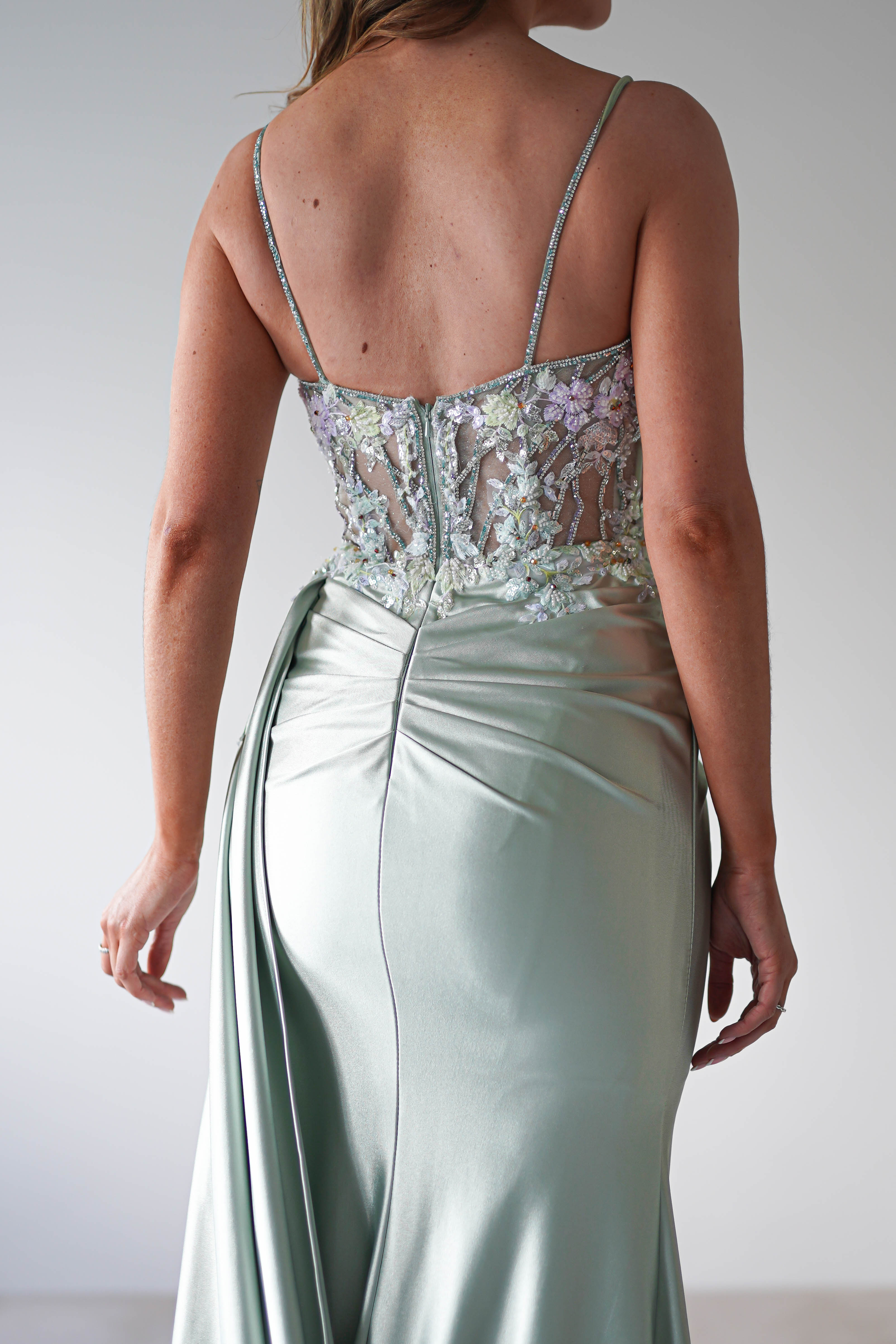 Annabel Embellished Bodycon Gown | Sage