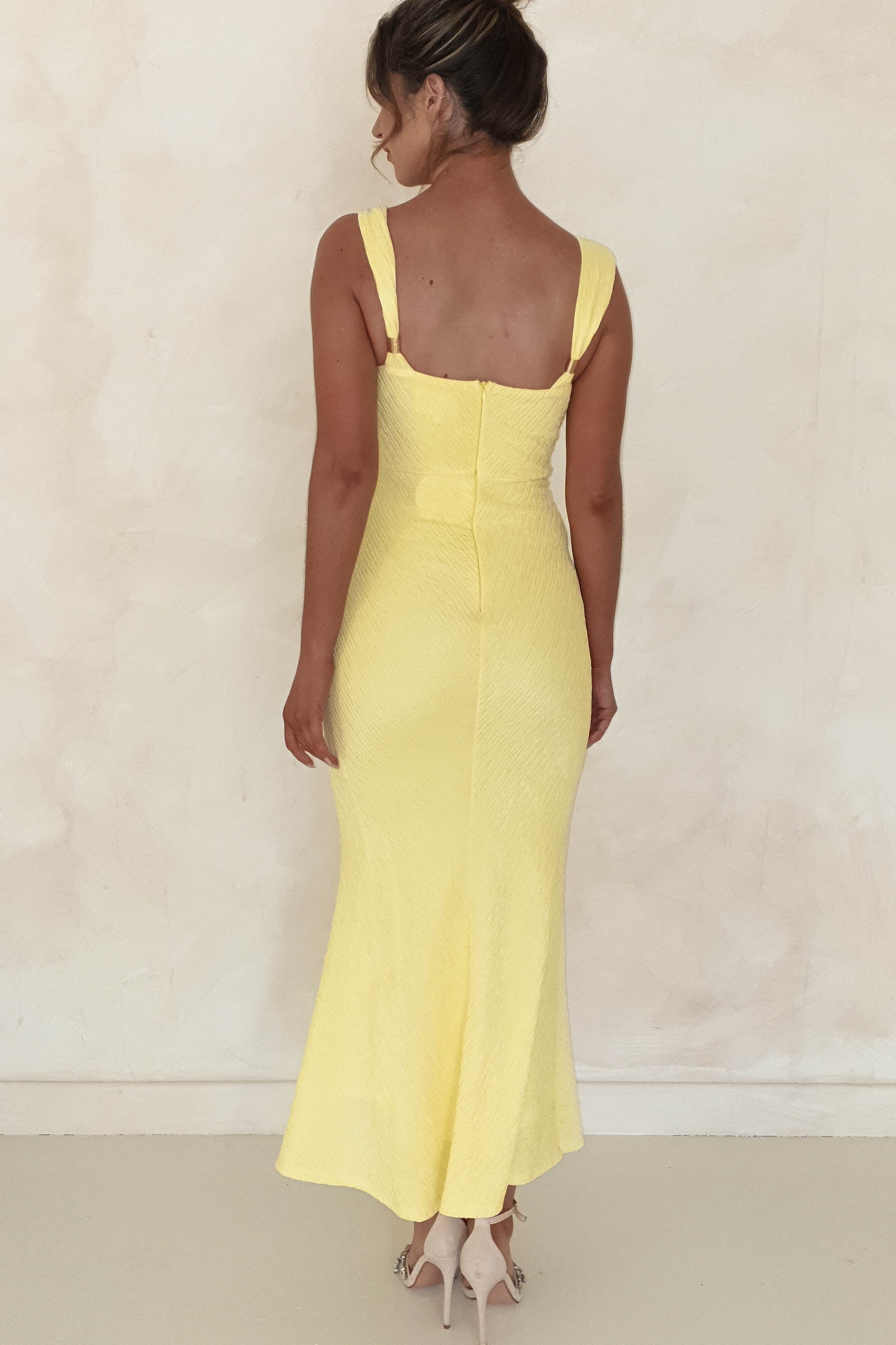 Rosetti Textured Bodycon Maxi Dress | Yellow