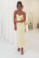 Everleigh Soft Satin Midi Dress | Butter Yellow