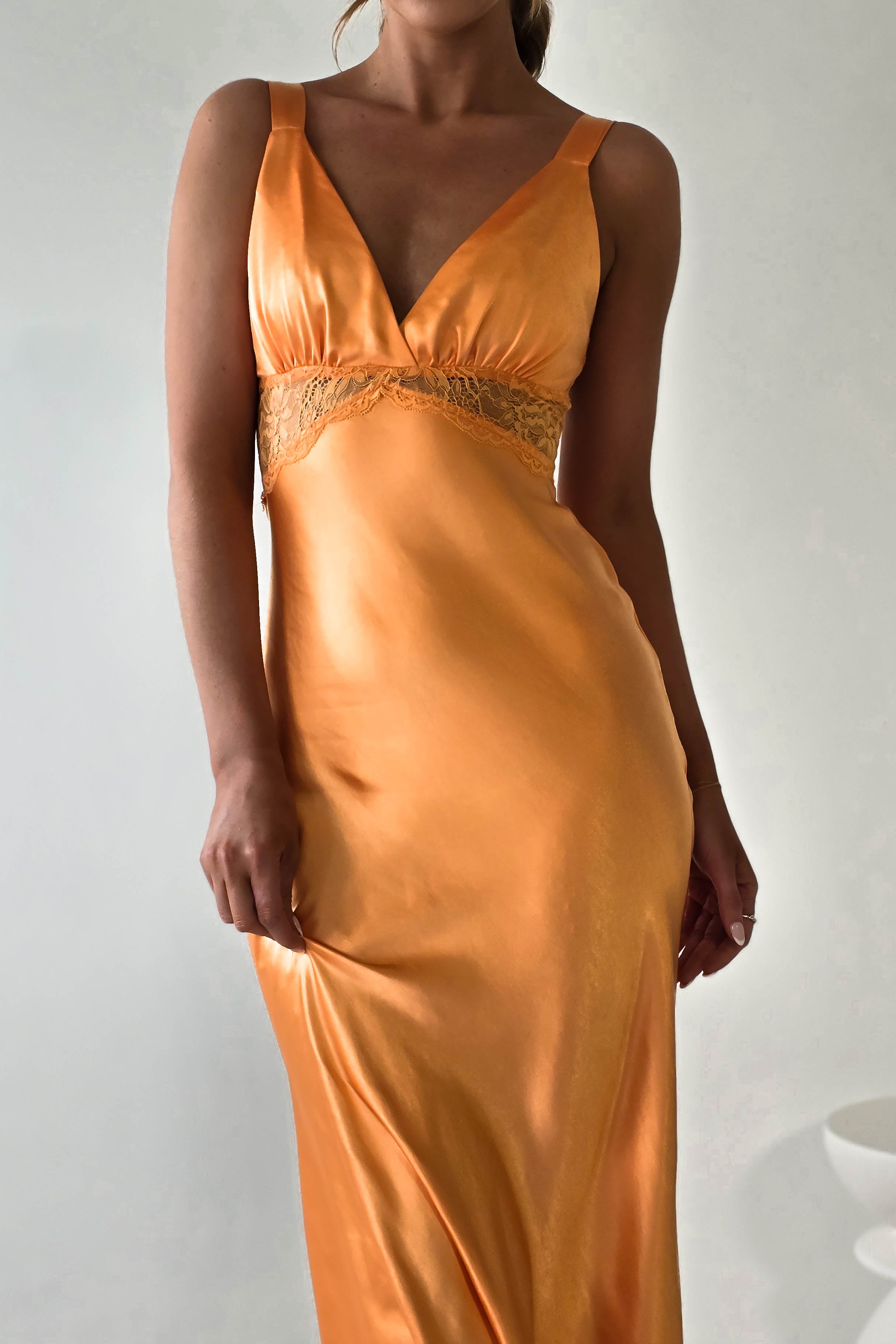 Juliette Soft Satin Maxi Dress | Mango/Orange