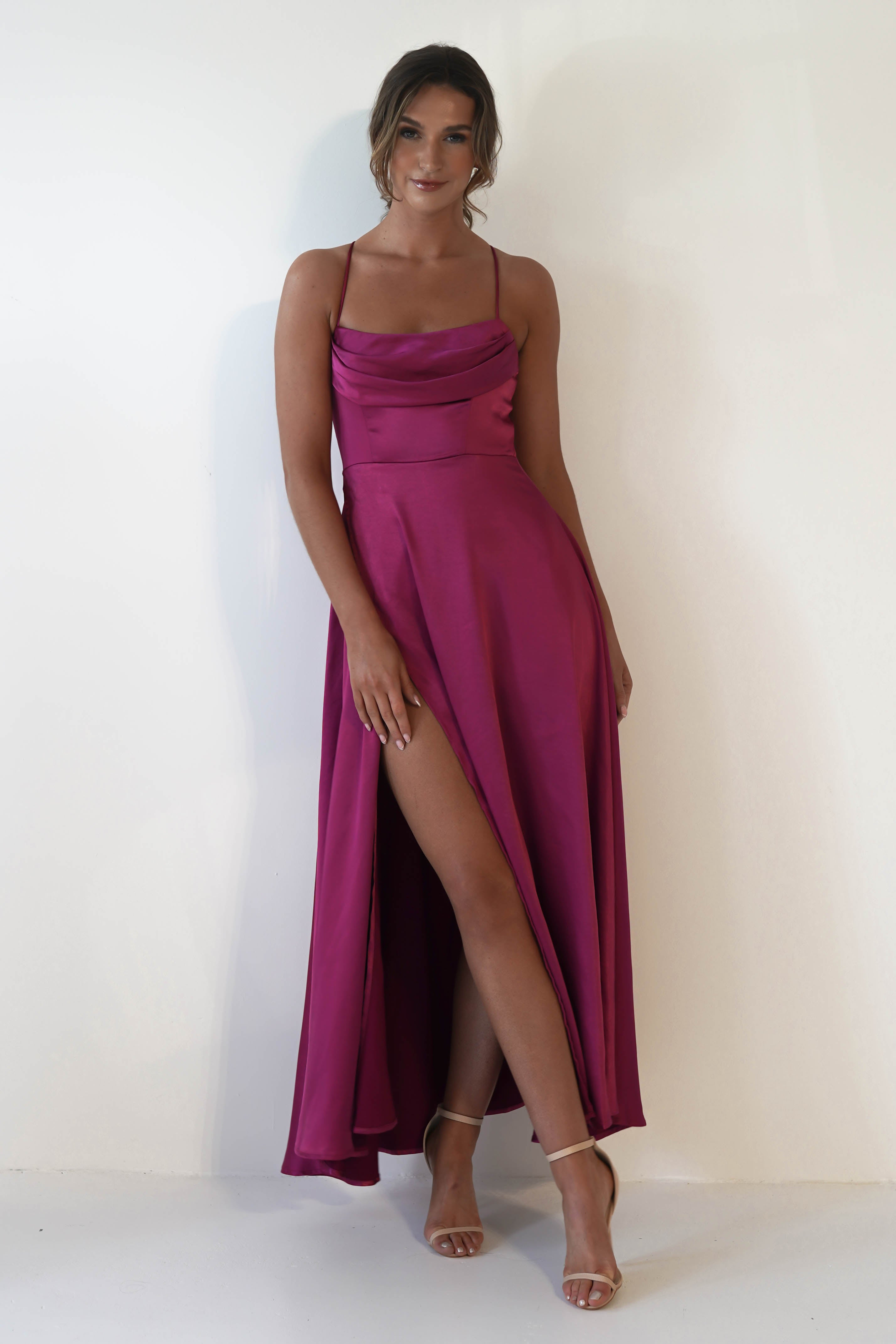 Burgundy debs hot sale dress