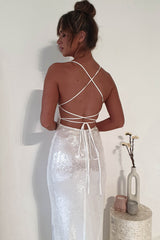 Renesmee Sequin Maxi Dress | White