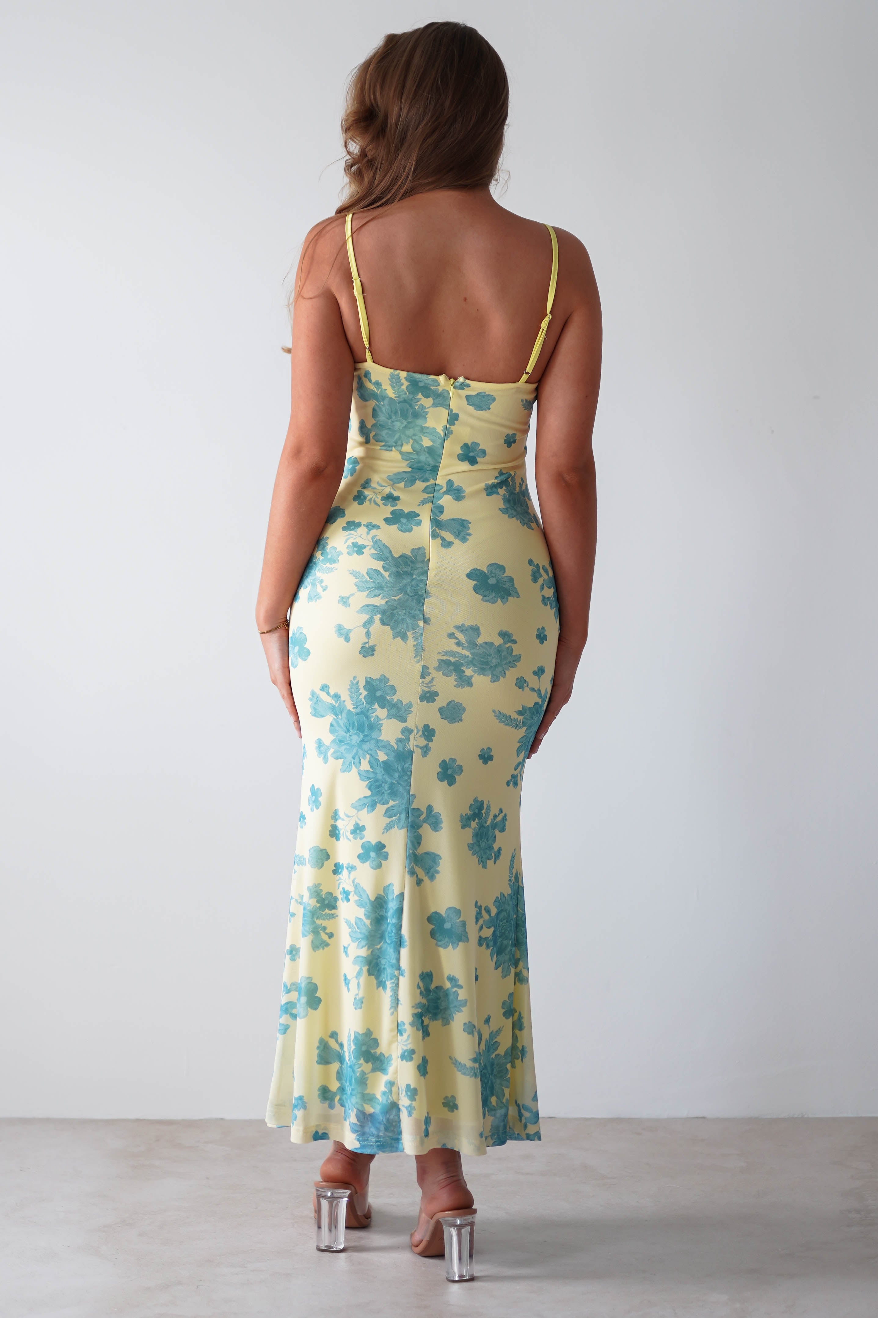 Francesca Bodycon Maxi Dress | Yellow Print