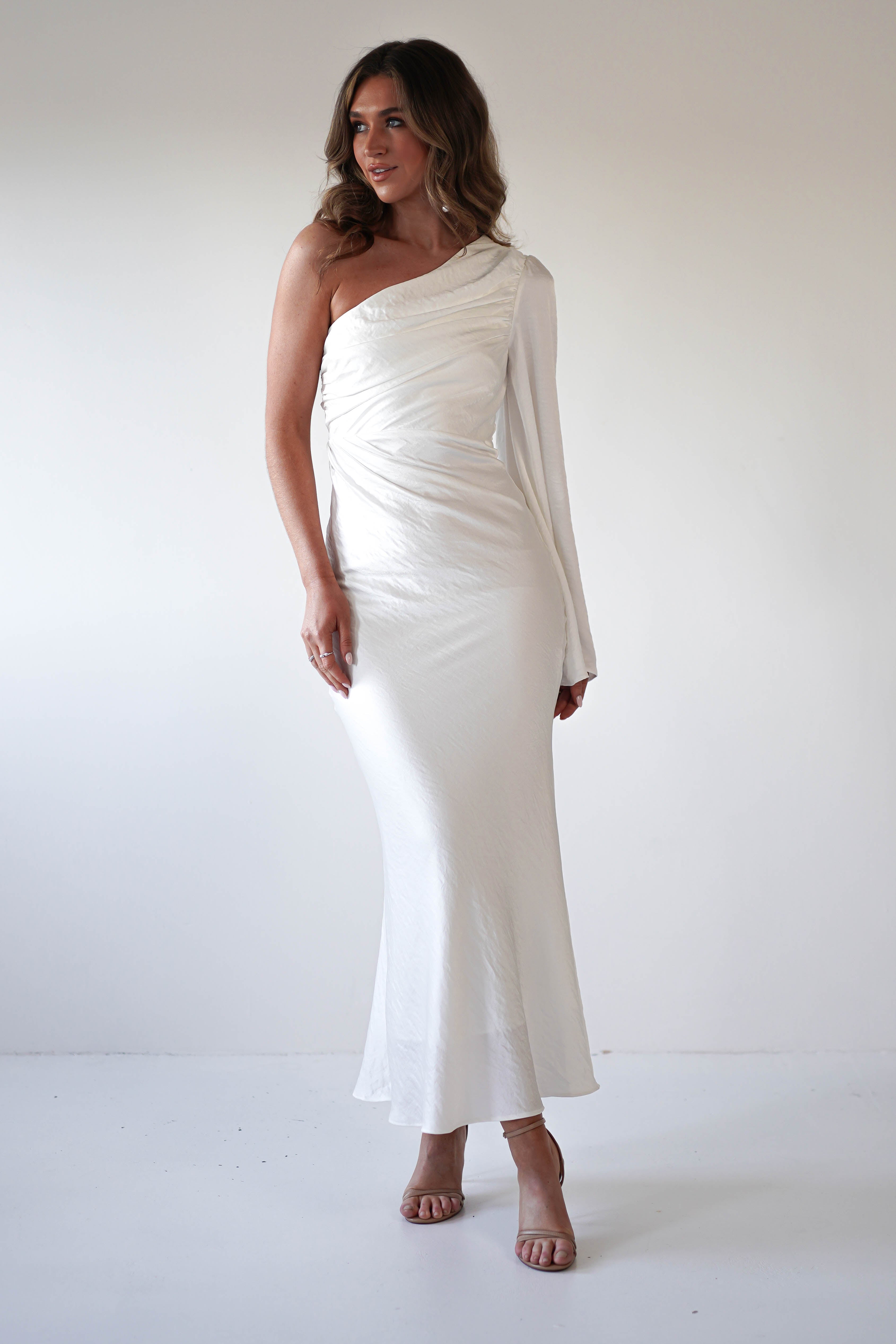 Elegance Silky Maxi Dress | Ivory