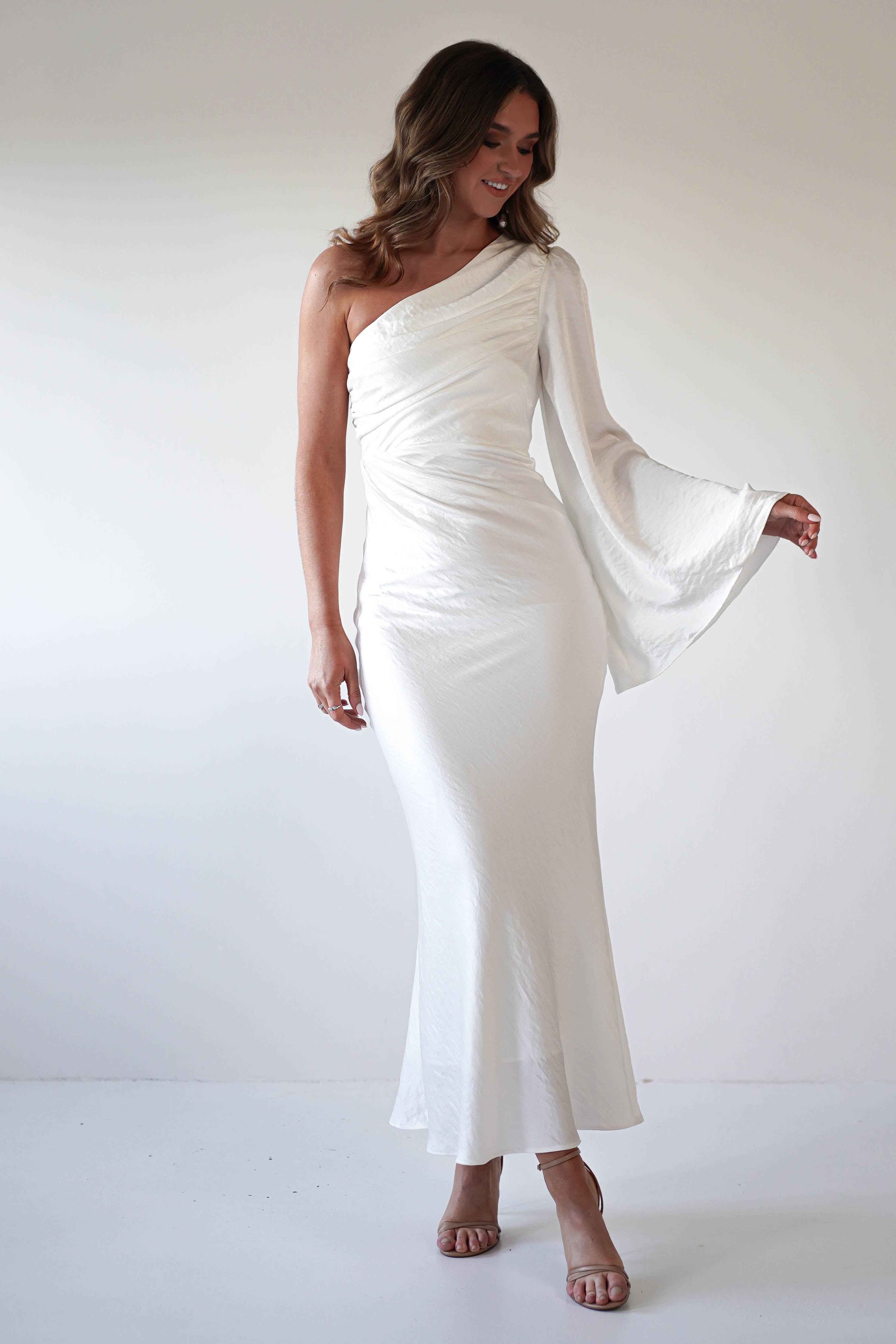 Elegance Silky Maxi Dress | Ivory