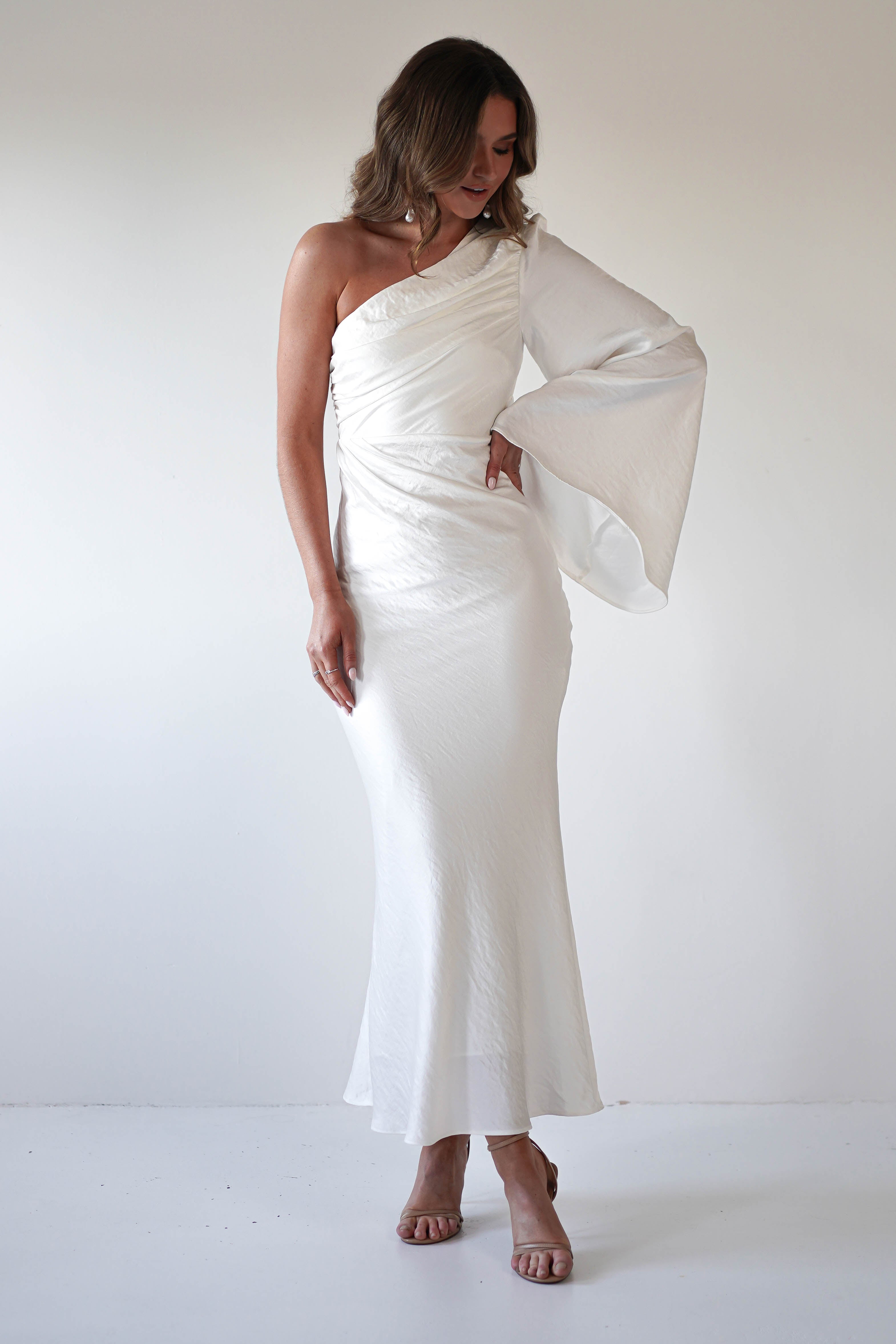 Elegance Silky Maxi Dress | Ivory